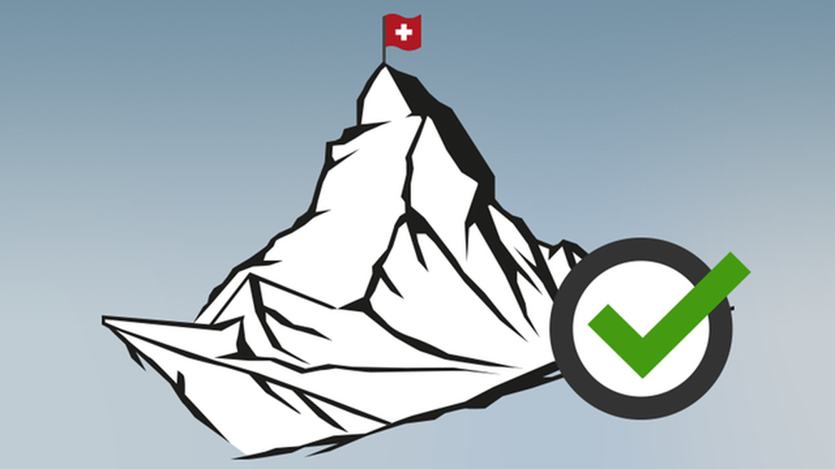 Illustration vom Matterhorn mit Checkmark