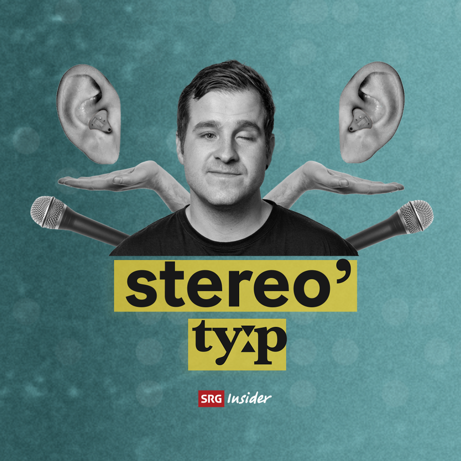 Keyvisual vom Podcast: Porträt von Yves mit dem Schriftzug «Stereotyp»