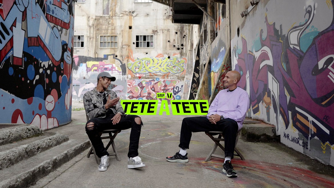 Keyvisual «TETE A TETE» mit Lukie Wyniger (r.) und Rapper Pronto (l.)
