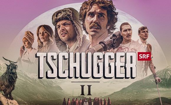 Keyvisual von Tschugger 2: Der Cast mit dem Schriftzug «Tschugger»